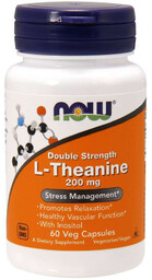 Now Foods, L-Teanina, Suplement diety, 60 kaps.