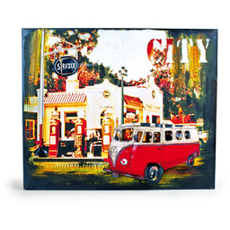 Legler metalowy znak hippie autobus vintage design meble