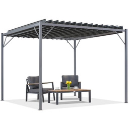 Antracytowa pergola tarasowa Tasos 3x3m Garden Point