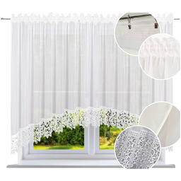 Firana gotowa z gipiurą w łuk 400x150 Firanka