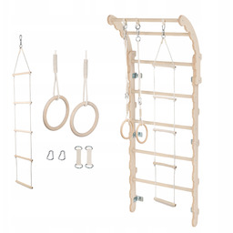 Drabinka gimnastyczna treningowa dla dzieci+Koła gimnastyczne+Drabinka lina