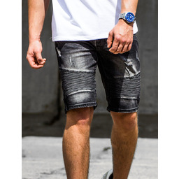 Czarne męskie spodenki jeansowe Recea