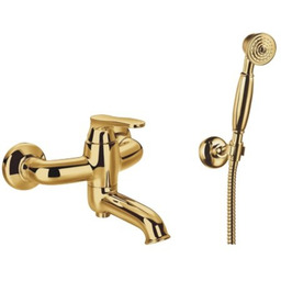 Omnires Art Deco bateria wannowa kompletna złoty połysk