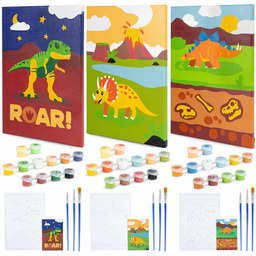 BONNYCO Malowanie Pod Numerami dla Dzieci Dinozaury, Zestaw