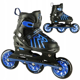 Łyżworolki Szybkościowe 34-38 Slalomowe Regulowane 100mm Kauczukowe