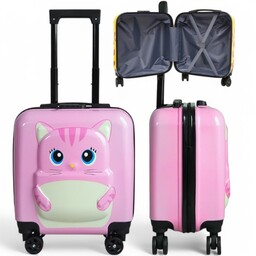 Walizka dziecięca kabinowa z kotkiem na kółkach