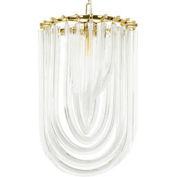 Lampa wisząca MURANO S złoty na transparentnym przewodzie