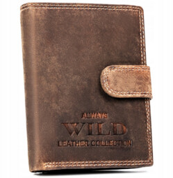 Skórzany portfel męski na zatrzask od Always Wild
