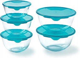 Zestaw 5x Miska szklana salaterka z pokrywką Pyrex