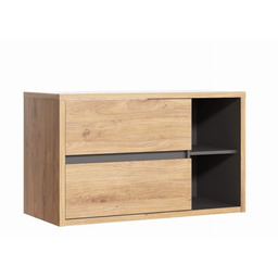 Szafka pod umywalkę 100x60x46 cm wisząca, Dąb Shetland