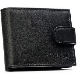 Niewielki czarny portfel męski ze skóry naturalnej