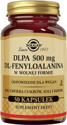 Solgar DLPA 500 mg, 50 kapsułek