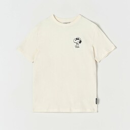 Sinsay - Koszulka Snoopy - Kremowy