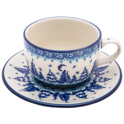 Filiżanka 200 ml ze spodkiem Ceramika Bolesławiec