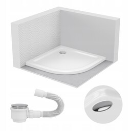 Brodzik Prysznicowy Półokrągły 70x70 Slim Niski 5 CM