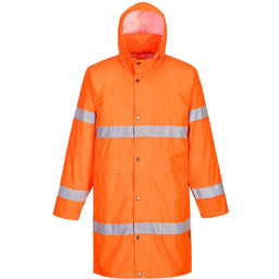 PORTWEST H442 PŁASZCZ PRZECIWDESZCZOWY OSTRZEGAWCZY 100CM ; POMARAŃCZOWY
