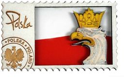 Magnes drewniany Polska godło
