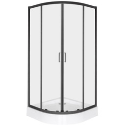 Kabina prysznicowa 80x80x201 cm/ 5mm, profil czarny, szkło