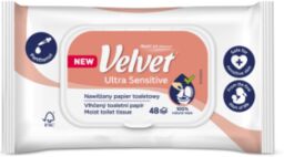 Nawilżany papier toaletowy Velvet Ultra Sensitive 48 listków