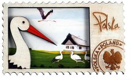 Magnes drewniany Polska bociany