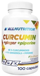ALLNUTRITION Curcumin + Ginger + Piperine, 100 kapsułek