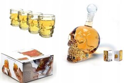 Karafka Czaszka 550 Ml+kieliszki Czaszki 4 Szt Urodziny
