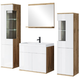 Meble do łazienki LED: szafka umywalkowa, słupek łazienkowy