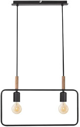 Lumes Czarna podwójna lampa wisząca w stylu industrialnym