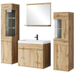 Meble do łazienki LED: szafka umywalkowa, słupek łazienkowy