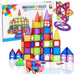 Klocki Magnetyczne Konstrukcyjne 3D Edukacyjne Układanka 106 El