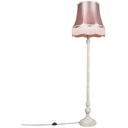 Lampa podłogowa w stylu retro szara z różowym
