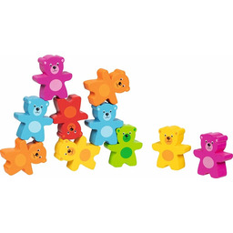 Drewniana gra zręcznościowa Wieża Kolorowych Misiów Goki 58384