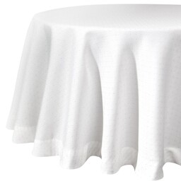 Eurofirany Obrus Ellen 120 cm okrągły biały srebrny