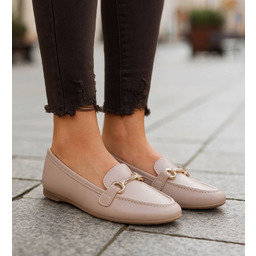 Wsuwane beżowe baleriny lordsy