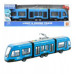 Tramwaj niebieski Pojazd Transportowy Dla Dziecka Zabawka