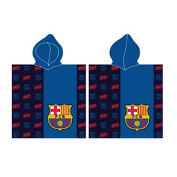 Carbotex Poncho dla dzieci 60x120 FC BARCELONA niebieskie