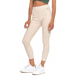 Damskie Legginsy Prążkowane Ocieplane Moraj Rdl2200-011 Kremowy S/M