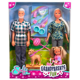 Zestaw lalek Steffi Dziadkowie z wnuczką