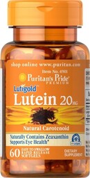 Luteina 20 mg, Puritan''s Pride, 60 kapsułek