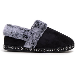 Damskie kapcie z futerkiem czarne