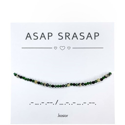 Pakamera Bransoletka z alfabetem Morse Jaspis dalamtyński, Spinel