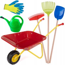 Duże Taczki Dla Dzieci Metalowe Narzędzia: Grabki Łopata