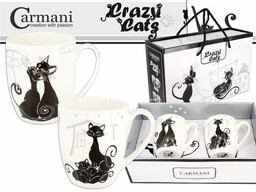 KUBKI PORCELANOWE Czarne Koty CRAZY CATS I -