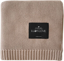 Lullalove, kocyk dzianinowy, bambusowy, karmelowy beż, 80 x