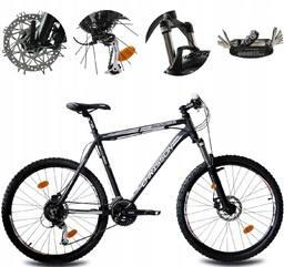 Rower Górski Mtb 26 Aluminium Młodzieżowy Hardtail Tarcze