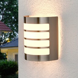 Kinkiet zewnętrzny Lindby Noyan, 20 cm, stal nierdzewna,