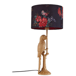 Lampa Stołowa Lindby, Marula, złoty mosiężny, salon, tkanina