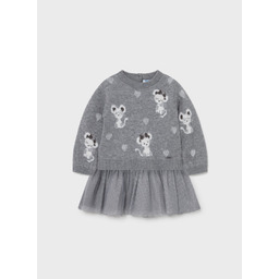 Mayoral 2923 Sukienka Sweter Łączona Tiul r.80