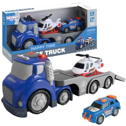 WOOPIE Niebieska Laweta Policyjna City Truck Efekty Dźwiękowe