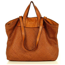 Pleciona shopperka MARCO MAZZINI karmelowa v186a